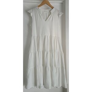 Label of Love White Tiered Cotton Dress Size S Women's Summer Dress Cottagecore